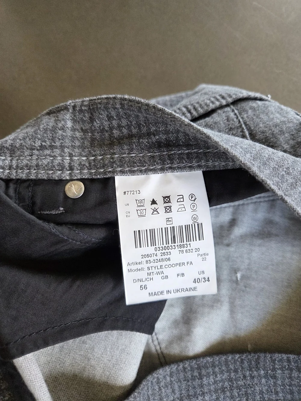 BRAX Mens Woo Look Cooper Fancy Grey Houndstooth Pants Size 40x34 NWT